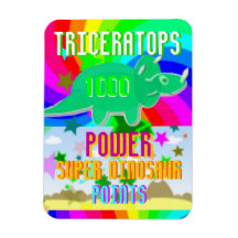 Triceratops 1000 Power Super Dinosaur Points Vinyl Magnet