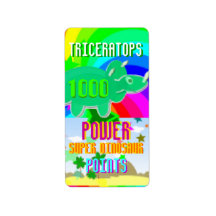 Triceratops Power Super Dinosaur 1000 Points Address Labels