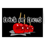 Trick or Treat 3 Red Candy Apples Greeting Cards