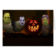 Trick or Treat Chickens Greeting Cards