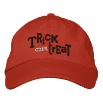TRICK OR TREAT Eclectic Halloween Embroidery Hat Embroidered Baseball Cap