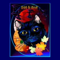 Trick or Treat Halloween Cat Oval Poster posters