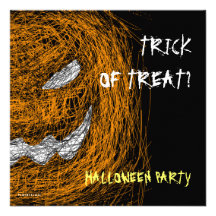Trick Or Treat Halloween Party Invitation Pumpkin