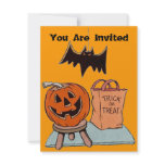 TRICK OR TREAT JOL BAT HALLOWEEN PARTY INVITATION