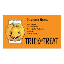 Trick or Treat Pumpkin Business Card