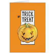 Trick or Treat Pumpkin Halloween Card