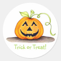 "Trick or Treat" Pumpkin Sticker stickers
