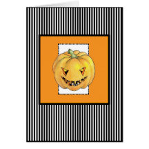 Trick or Treat Pumpkin Stripes Card