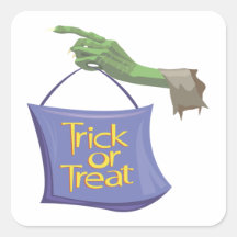 Trick Or Treat Square Sticker