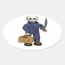 Trick Or Treat Stalker Oval Sticker