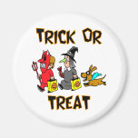 Trick Or Treat (Trick-Or-Treaters With Dog) Refrigerator Magnets