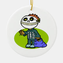 Trick Or Treat Zombie Christmas Ornaments