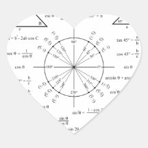 Trig & Triangles Heart Sticker