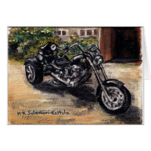 Trike motorcycle greeting cards