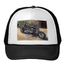 Trike motorcycle trucker hat