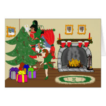 Trimming the Tree Greeting Card
