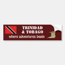 Trinidad and Tobago Flag + Map Bumper Sticker
