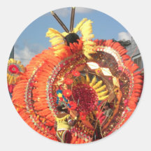 Trinidad Carnival Round Stickers