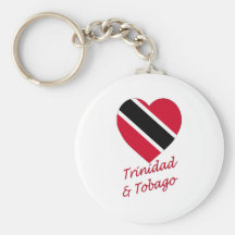 Trinidad & Tobago Flag Heart Key Chains