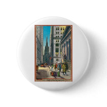 Trinity and Wall, New York City Pinback Button