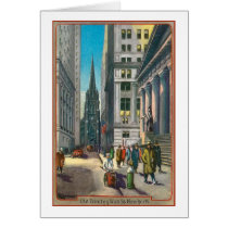 Trinity and Wall, New York City Card