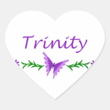 Trinity (Purple Butterfly) Heart Stickers
