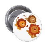 Trio heureux d'insigne mignon de bouton de lions d boutons publicitaires