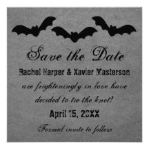 Trio of Bats Halloween Save the Date Invite