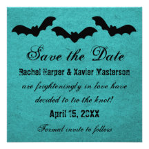 Trio of Bats Halloween Save the Date Invite