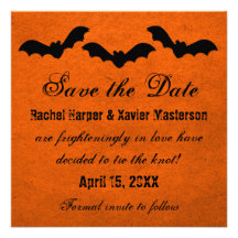 Trio of Bats Halloween Save the Date Invite