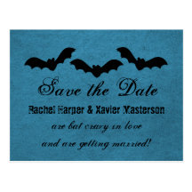 Trio of Bats Halloween Save the Date Postcard