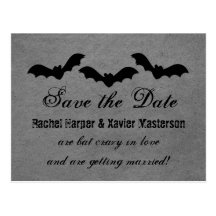Trio of Bats Halloween Save the Date Postcard