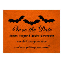Trio of Bats Halloween Save the Date Postcard