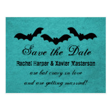 Trio of Bats Halloween Save the Date Postcard