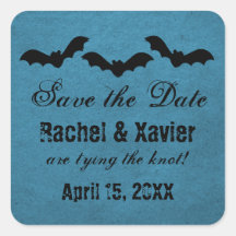 Trio of Bats Halloween Save the Date Stickers