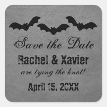 Trio of Bats Halloween Save the Date Stickers