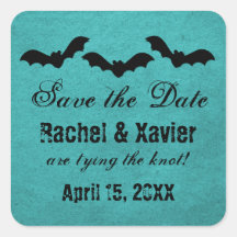 Trio of Bats Halloween Save the Date Stickers