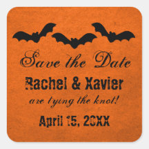 Trio of Bats Halloween Save the Date Stickers