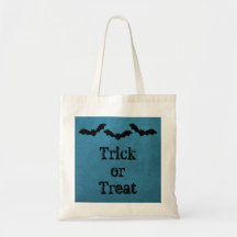 Trio of Bats Halloween Treat Bag, Dark Blue