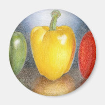 Trio of Peppers Art Magnet