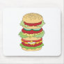 triple decker hamburger mousepad