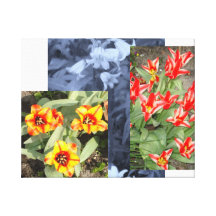 triple flowers gallerij wrap canvas