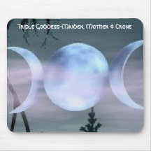 Triple Goddess Moon Mouse Pad