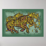 TRIPLE HORSE SQUARED POSTERS