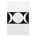 triple moon black background stationery