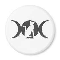 Triple Moon Cat Refrigerator Magnet