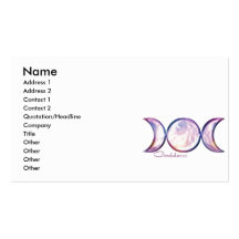 triple moon goddess iridescent pearl business card templates