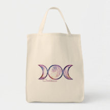 triple moon goddess iridescent pearl canvas bags