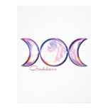 triple moon goddess iridescent pearl personalized invitation