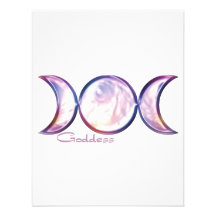 triple moon goddess iridescent pearl custom invites
